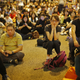 demonstrator reacts during a speech after the government cancelled talks scheduled for Friday.
